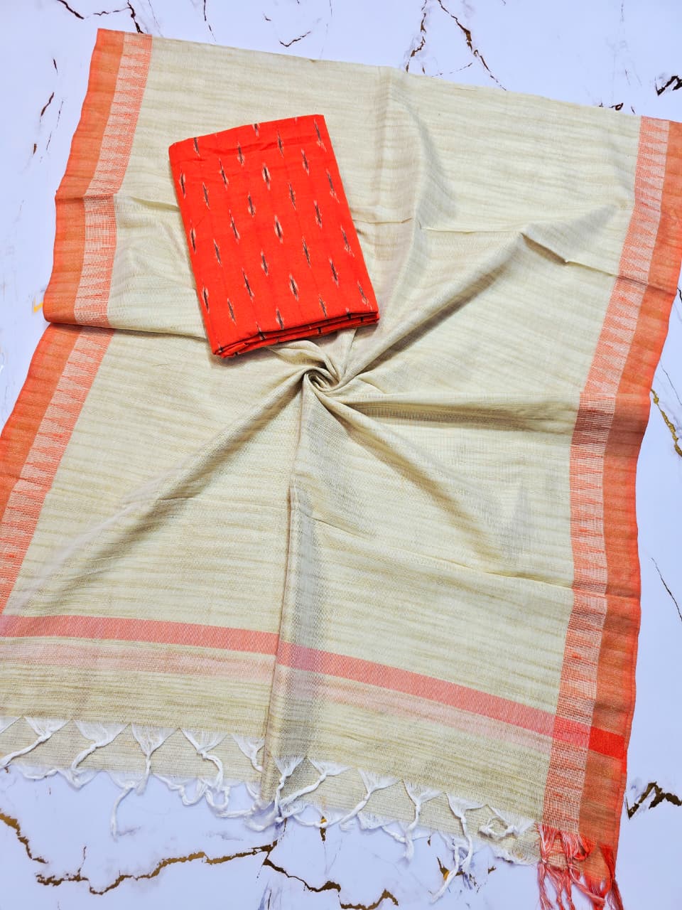 KHADI DUPPATA WITH IKAT