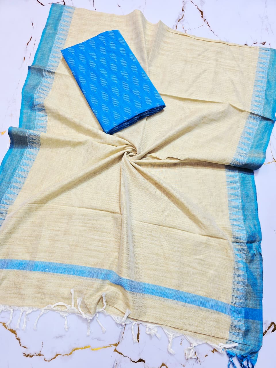KHADI DUPPATA WITH IKAT