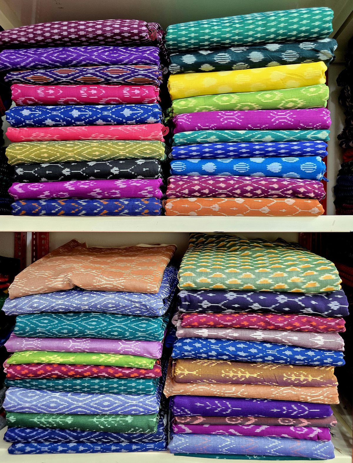 Premium Mercerised Ikat Blouse Pieces – Pack of 10