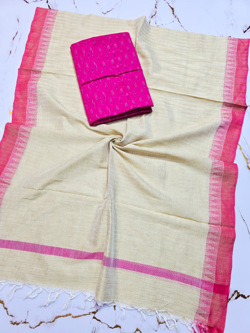 KHADI DUPPATA WITH IKAT
