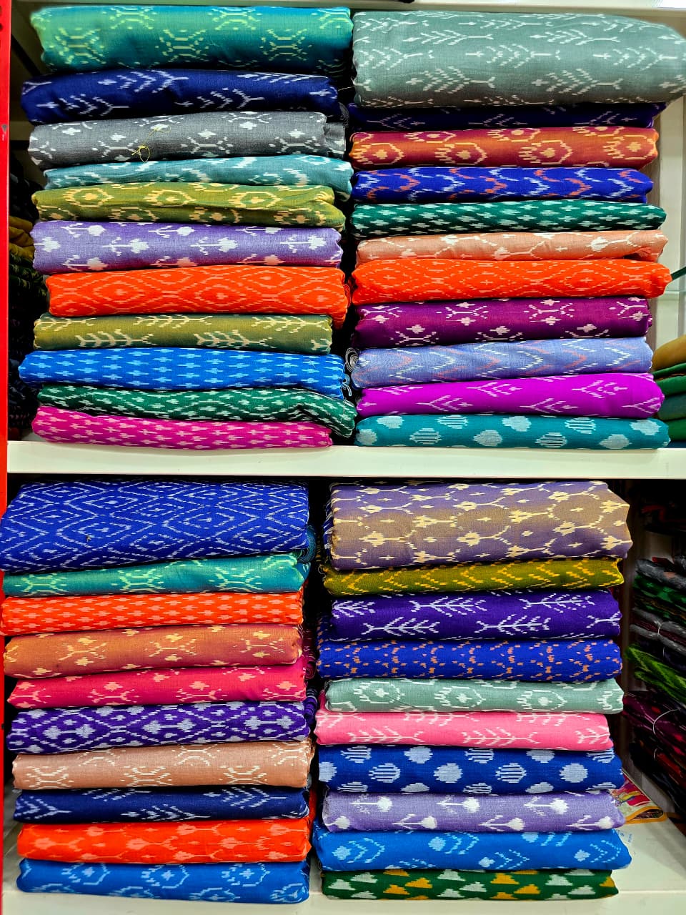 Premium Mercerised Ikat Blouse Pieces – Pack of 10