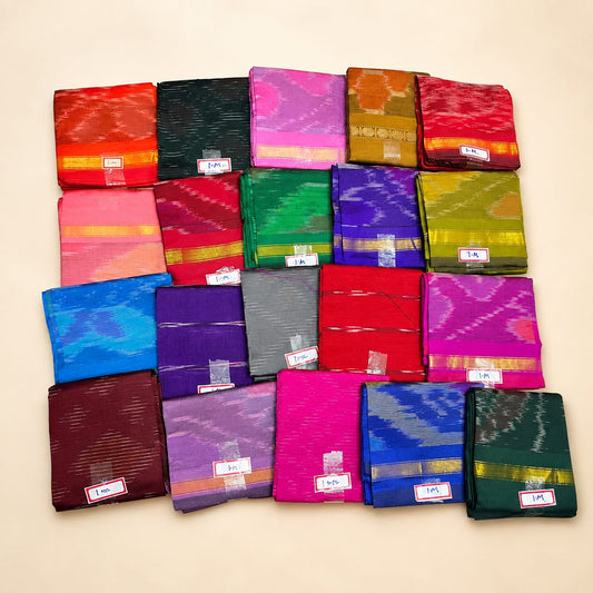 VARALAKSHMI VRATAM SPECIAL – PATTU BY COTTON BLOUSE PIECES | PACK OF 10 – ₹1,499